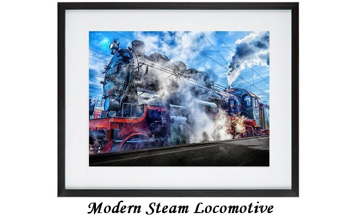 Modern Art Steam Locomotive Framed Print